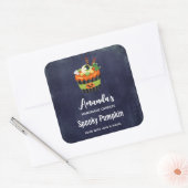 かわいい&不気味なハロウィーンカップケーキキャンドルビズ スクエアシール (封筒)