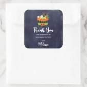 かわいい&不気味なハロウィーンカップケーキパーティーありがとう スクエアシール (バッグ)