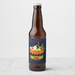 かわいい&不気味なハロウィーンカップケーキ ビールラベル