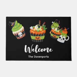 かわいい&不気味なハロウィーントリートウェルカム ドアマット