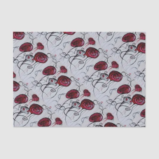 かわいい&不気味な生き物レッドピンクゴシックアーお洒落ト 薄葉紙 (正面)