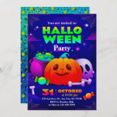 かわいい&不気味ハローウィンパーティ招待状子供へ 招待状 (正面/裏面)