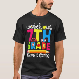 かわいい 中学7年生 初日の学校生活にご注意 Tシャツ