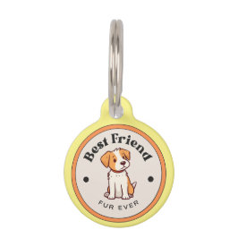 かわいい！丸型ペットタグ - 最高の友達と永遠に ペット　ネームタグ