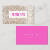 かわいい 偽のシルバー シークイン ピンク お礼 挿入紙 エンクロージャーカード (正面/裏面)