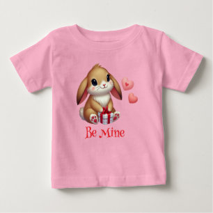 かわいい、僕のものになって バレンタインデーのウサギちゃん ベビーTシャツ
