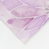 かわいい 優しいピンクの上品なラベンダーの花模様 フリースブランケット (角)