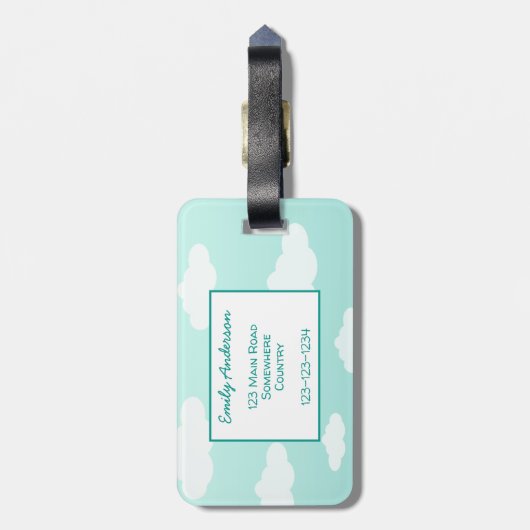 かわいい「冒険を待つ」鳥のイラストレーション 子供へ ラゲッジタグ (裏面縦)