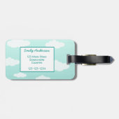 かわいい「冒険を待つ」鳥のイラストレーション 子供へ ラゲッジタグ (裏面横)