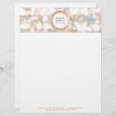 かわいい《写真》ぼけ味とバラ金ゴールドシークインイベントプランナー レターヘッド (正面/裏面)