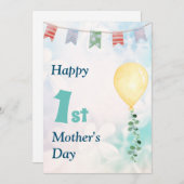 かわいい 初の母の日カード シーズンカード (正面/裏面)