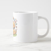 かわいい+動物に優しく+猫+ステッカー ジャンボコーヒーマグカップ (右)