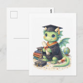 かわいい 卒業 ドラゴン ポストカード (正面/裏面)