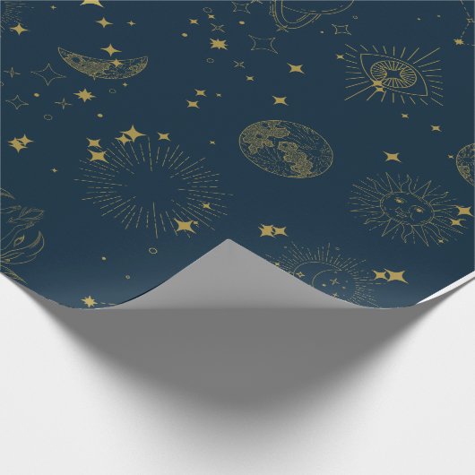 かわいい〔占星術の〕十二宮図と星占いハロウィーン ラッピングペーパー (角)