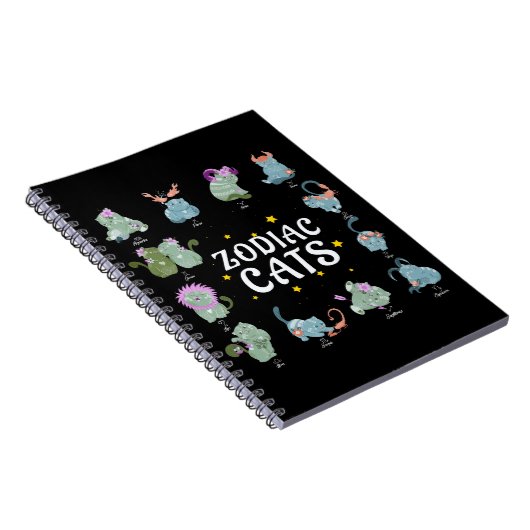 かわいい〔占星術の〕十二宮図サイン猫好き星占い ノートブック (右側)