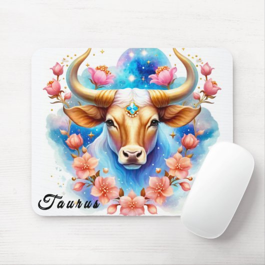 かわいい〔占星術の〕十二宮図サイン/タウロス マウスパッド (マウス)