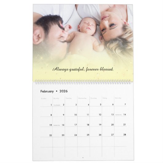 かわいい〔占星術の〕十二宮図シンボルや象徴と前向き引用文2025カレンダー カレンダー (2月 2026)