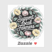 かわいい 地元の農家を応援する 花 シール (シート)