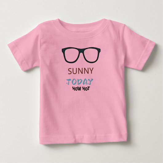 かわいい 夏 ピンク ベビー ベビーTシャツ (正面)