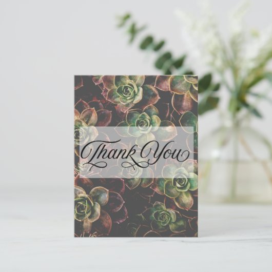 かわいい #多肉植物 ありがとう ポストカード (スタンド正面)