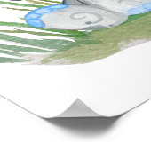 かわいい 夢 大きな 青い 象 オーダーメイド ポスター (角)