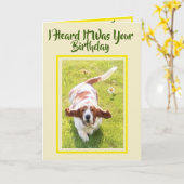 かわいい「大耳」の強み、バスセット誕生日カード カード (黄色い花)