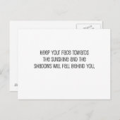 かわいい「太陽に向けて顔」引用文 ポストカード (正面/裏面)