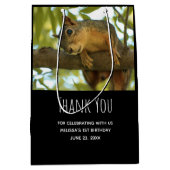 かわいい&好奇心リス自然写真 – ありがとう ミディアムペーパーバッグ (正面)