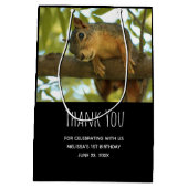 かわいい&好奇心リス自然写真 – ありがとう ミディアムペーパーバッグ (裏面)