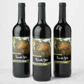 かわいい&好奇心リス自然写真 – ありがとう ワインラベル (ボトル)