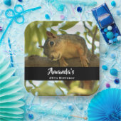 かわいい&好奇心リス自然写真 – 誕生日 ペーパープレート (パーティー)