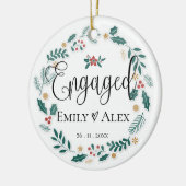 かわいい |婚約した | |初めてのクリスマス セラミックオーナメント (左)