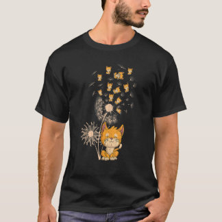 かわいい 子猫 キティ タンポポ 動物 ペット 花 Tシャツ