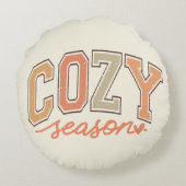 かわいい「居心地の良い季節」秋/秋 ラウンドクッション (裏面)