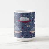 かわいい&居心地の良い眠い猫の夢のパターン コーヒーマグカップ (中央)