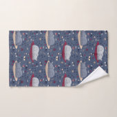 かわいい&居心地の良い眠い猫の夢のパターン バスタオルセット (ハンドタオル)