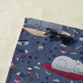 かわいい&居心地の良い眠い猫の夢のパターン ビーチタオル (インサイチュ)