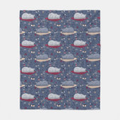 かわいい&居心地の良い眠い猫の夢のパターン フリースブランケット (正面)