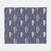 かわいい&居心地の良い眠い猫の夢のパターン フリースブランケット (正面(横))