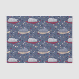 かわいい&居心地の良い眠い猫の夢のパターン 薄葉紙