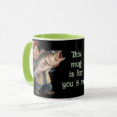 かわいい/幸せな漁師と大きな魚の魔法コーヒー マグカップ (正面左)