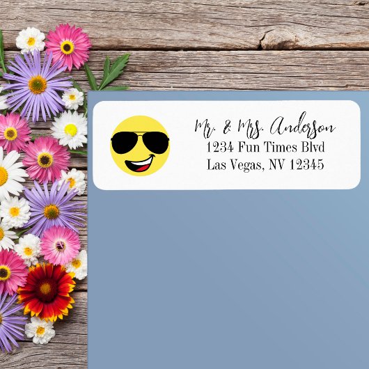 かわいい，幸せな顔,クールおもしろいブラックアビエーターグラス ラベル