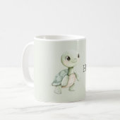かわいい+幸せな+カメ コーヒーマグカップ (正面左)