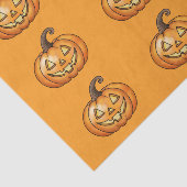 かわいい+幸せな+キャラクターのパンプキン+ハロウィンパターン 薄葉紙 (詳細)