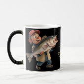 かわいい/幸せ釣り人と大きな魚 モーフィングマグカップ (左)