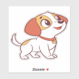 かわいい+幸せ+子犬+キャラクター+ステッカー シール