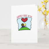 かわいい、"幸福にその後ずっと"デザインを結婚します カード (黄色い花)