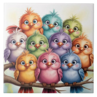 かわいい＋幻想的な鳥 タイル