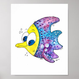 かわいい+幻想的な+カラフルな魚 ポスター
