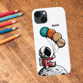 かわいい+幻想的な+宇宙飛行士、惑星、宇宙、カスタムデザイン iPhone 13ケース